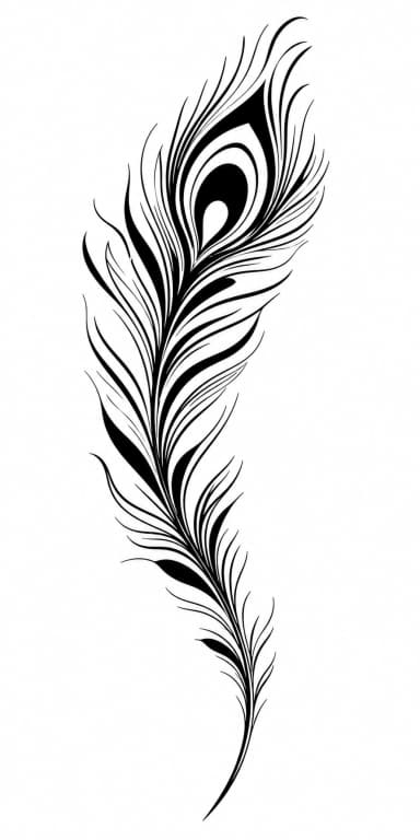 Feather tattoo flash design